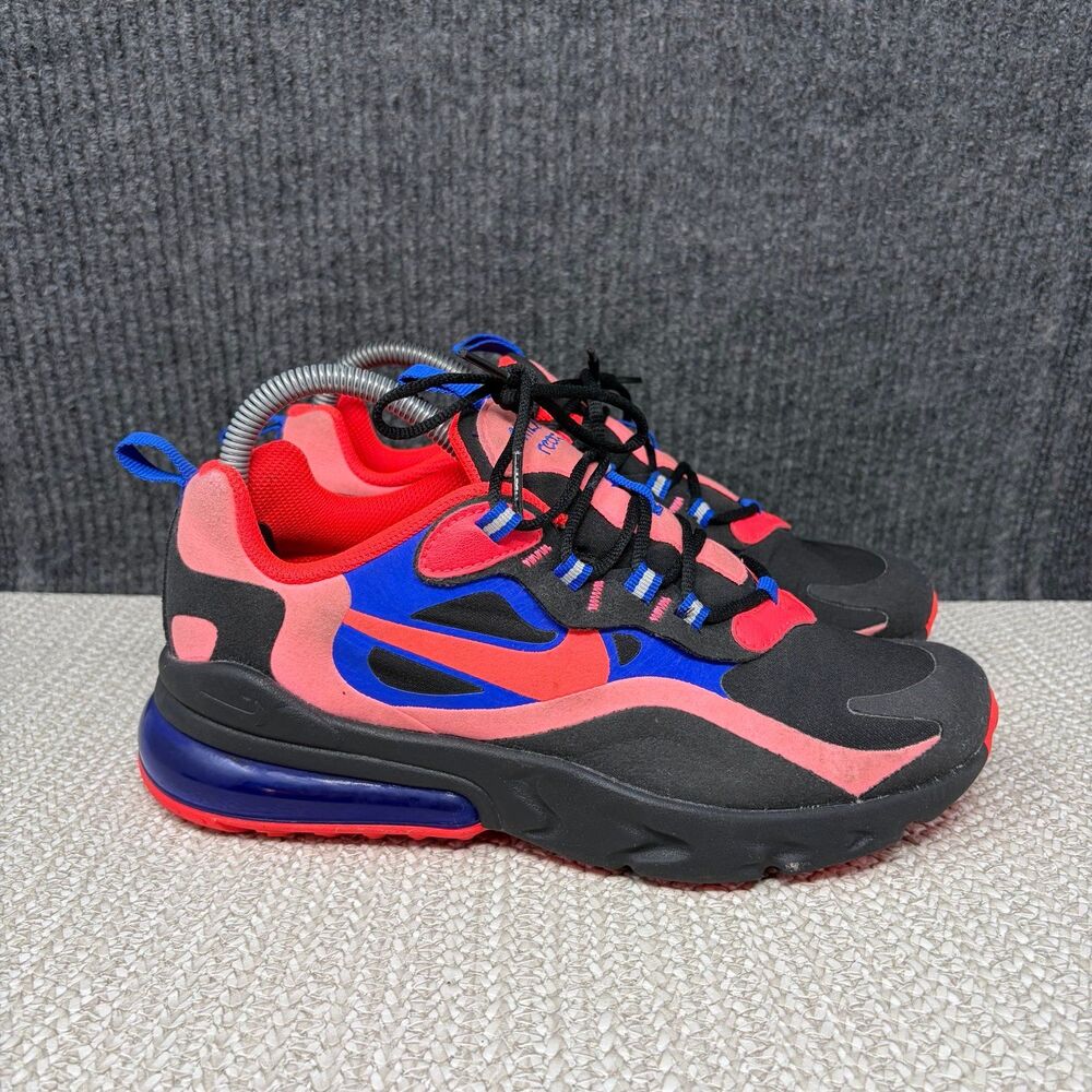 Nike Air Max 270 React Black Crimson Red Running Shoes Womens 7.5 6Y CT1579-001